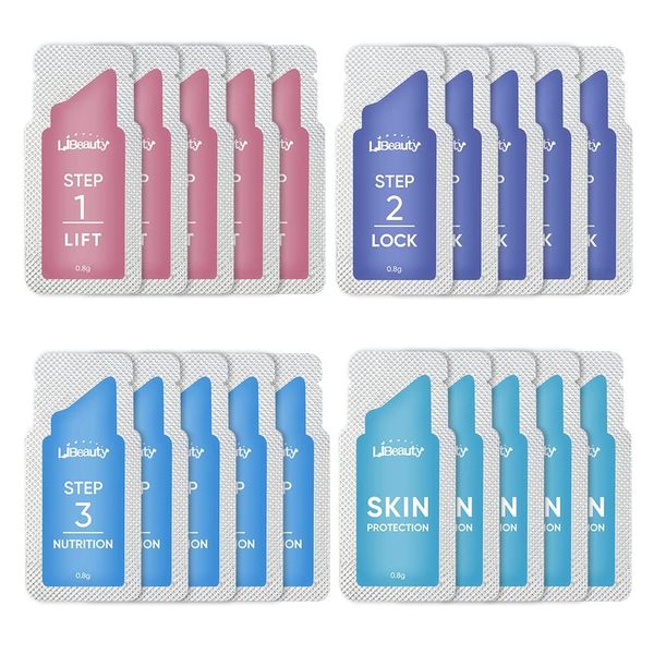 Libeauty Lash Lift & Brow Lamination Sachets, Long Lasting Salon Results, Lifting & Curling for Eyelashes (just with lotion)