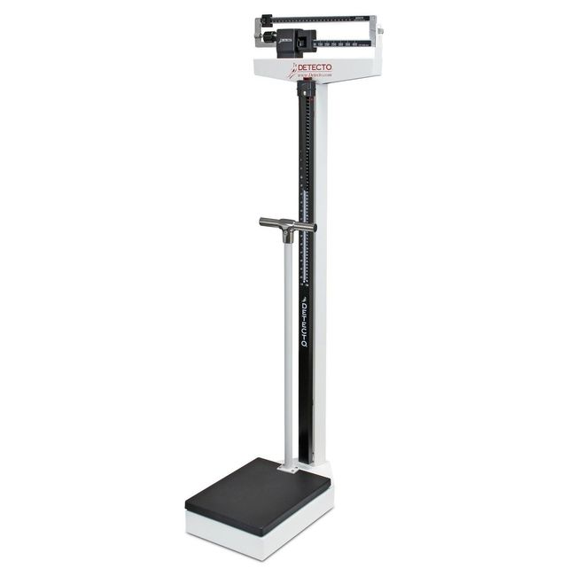 Detecto 349 Weigh Beam Physician Scale, Height Rod, Wheels, Handpost 400lb x 4oz