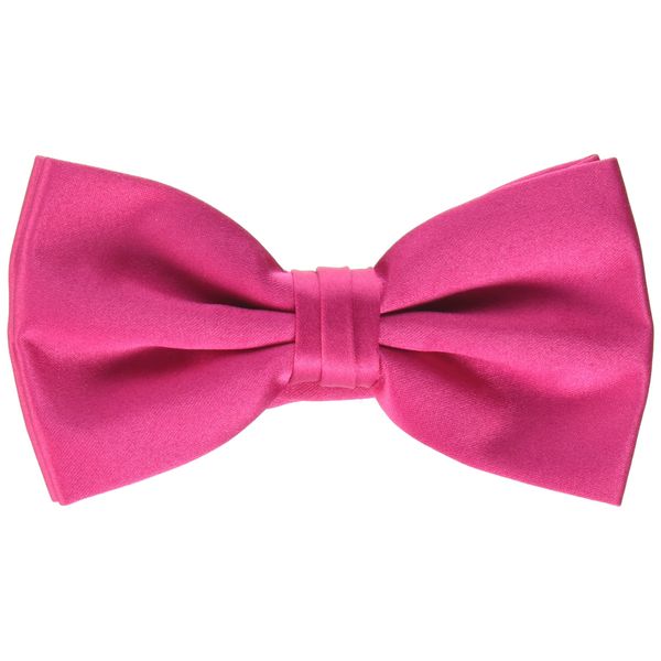 Stacy Adams Men's Satin solid Bow Tie, Fuchsia, One Size