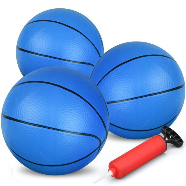 Dilabnba 7Inch Mini Rubber Replacement Basketball for Toddlers Adults, Toddler Soft Beach Pool Balls, Bouncy Ball Sports Party Game for Kids(3PCS)