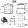 DAOKAI 100PCS Tactile Tact Push Button 4 Pin 6x6x5mm Vertical Momentary Switch Miniature Button Electronic Component Panel PCB