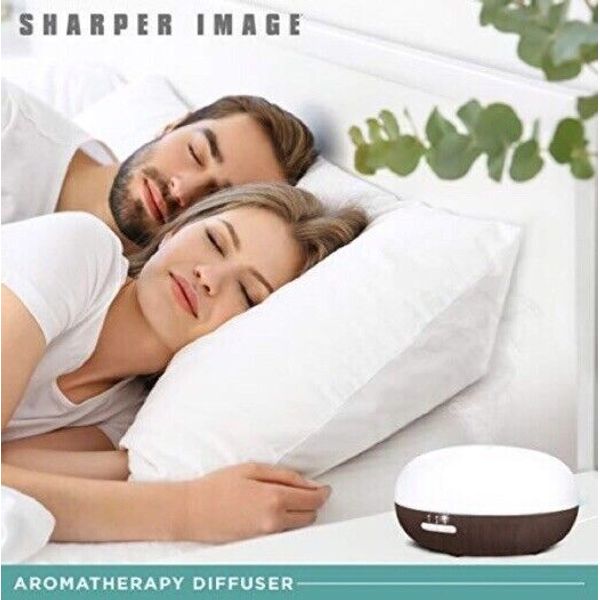 New Sharper Image Essential Oil Aromatherapy Diffuser White & Brown