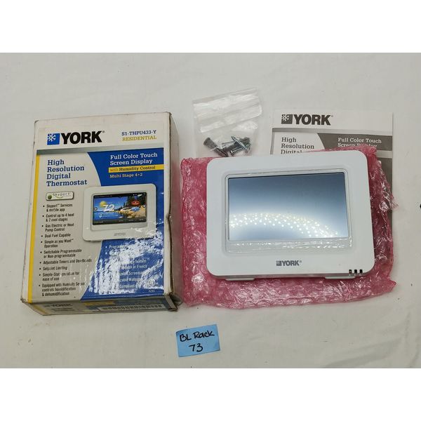 York S1-THPU433-Y Residential Full Color Touch Screen Digital Thermostat