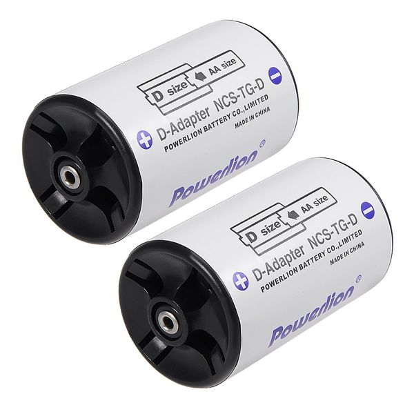 uxcell 2 pcs AA to Size D Battery Adapters Converter Cases D-Adapter