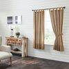 Stitched Burlap Natural Short Panel Set 63" Soft Black Country Primitive Cottage