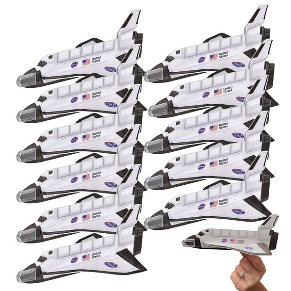 Zugar Land Space Shuttle Foam Gliders (8") (12 Pieces) Outer Space Cosmos Flying Toys. Plane Fun Jet (Twelve Gliders)