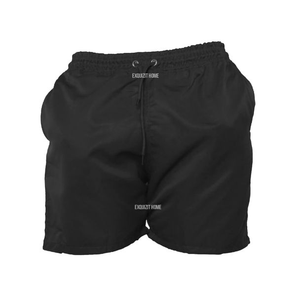 Men’s Short Swimming Beach Holiday Trunk Mesh Lined Holiday Surf Board Cargo Short Quick Dry Short Black Medium Only