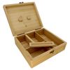 Headchef HCB4 Deluxe Bamboo Wooden Rolling Storage Box, Brown