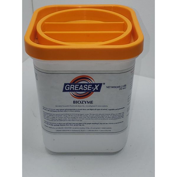 Grease-X BIOZYME NEW JAR Microbes for sewers, Drain Lines and Septic Systems