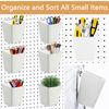 Farady 6Pack Pegboard Cups, Large Square Bins with Hooks, White, Polypropylene (PP), DIY Tools & Home Organization