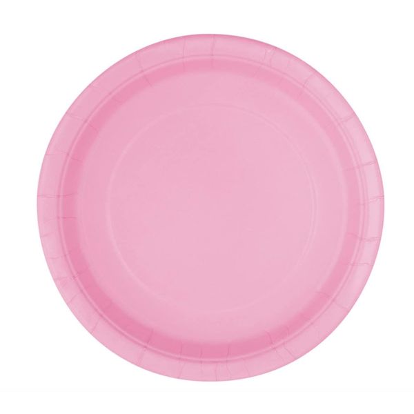 Lovely Pink Solid Round Paper Dessert Plates (17cm) 8 Count - Vibrant Paper Plates for Parties and Events, Perfect for Appetizers, Snacks, and Desserts