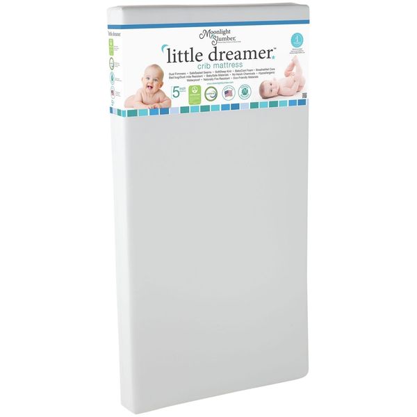 Moonlight Slumber Dual Sided Baby Crib Mattress. Firm Sided for Infants Reverse to Soft Side for Toddlers. Easy to Clean Waterproof and Odor Resistant (Little Dreamer)