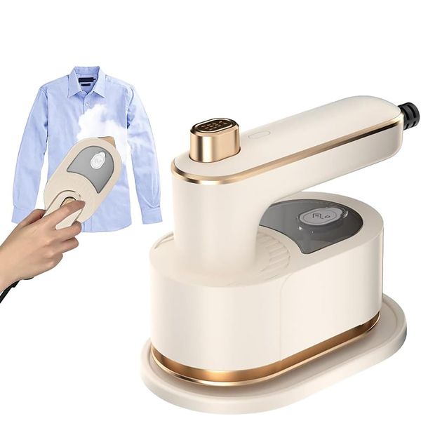 HOORayeah Travel Iron - 180° Rotating Foldable Handheld Mini Steam Iron - 10s Fast Heat Up - Lightweight Portable Steamer Iron for Home Business and Travel