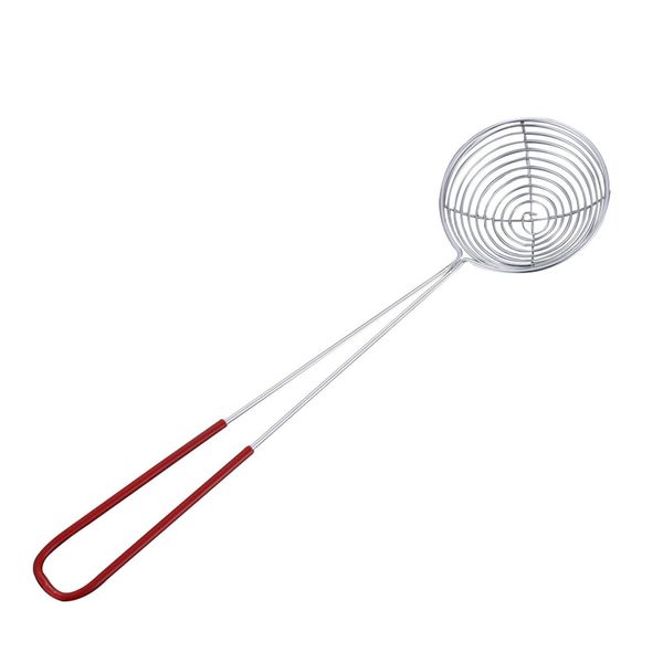 Laluky Draining Scoo p, Skimmer Slotted Spoon, Boba Pearl Scoo p Strainers, Mini Mesh Skimmer Spoon with Handle, Round Hot Pot Strainer for Kitchen Frying Food Pasta(size:S)