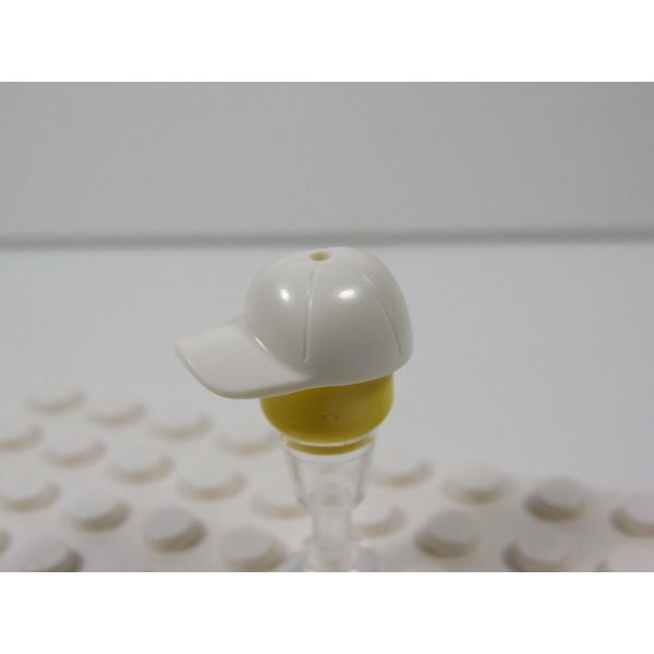 LEGO White Plain Baseball Cap Hat Minifig E3