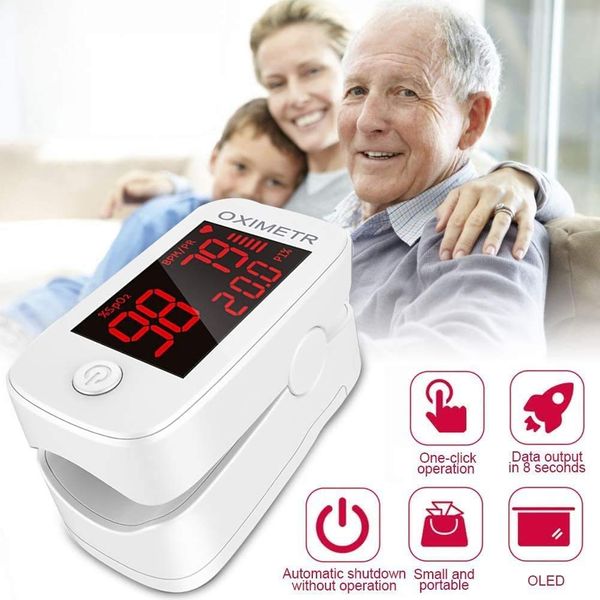 ComDent Pulse Oximeter, 3 in 1 Pulse Oximeter Fingertip with SpO2 Pulse Oximeter, Pulse Rate,Heart Rate Monitor, Fast Reading, Perfect for Sports, Home, Nursing Homes (White/Black)