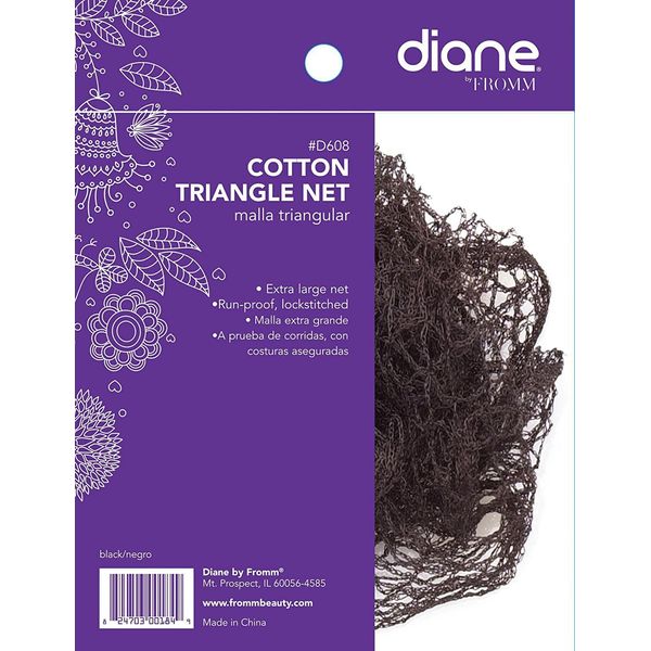 Diane #D608 TRIANGLE HAIR NET (BLACK) - 2 pack