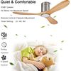 52” Ceiling Fan with Light with 6 Speed Remote/App Control, Solid Wood Fan Blade