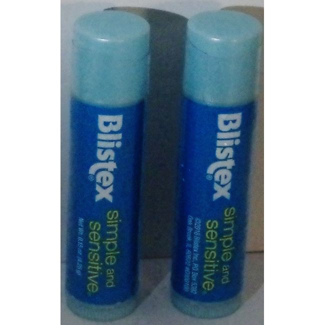 2 Blistex SIMPLE & SENSITIVE LIP BALMS Lip Moisturizer Sealed