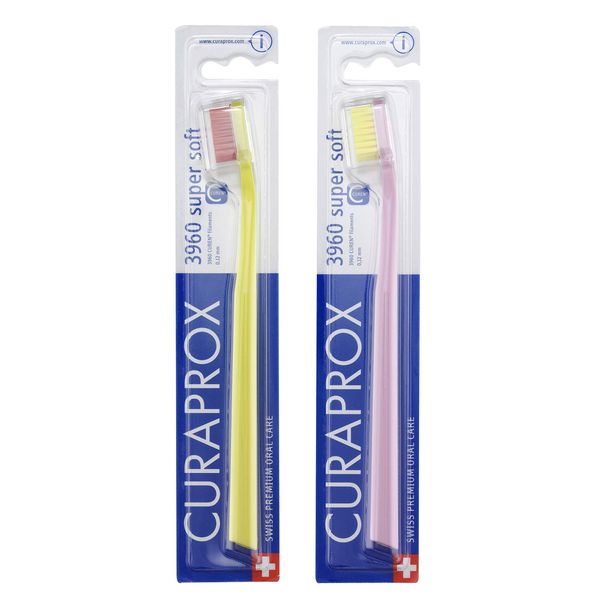 Curaprox CS 3960 Toothbrush Super Soft, Pack of 2, Assorted Color