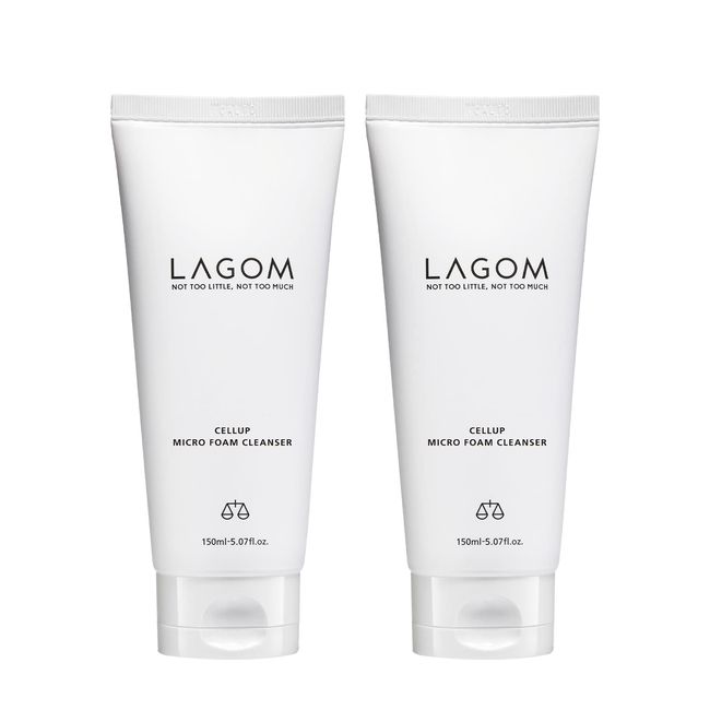 LAGOM Micro Foam Cleanser, Facial Cleanser, Makeup Remover, Cleansing, Moisturizing, Moisturizing, Prevents Dirt While Protecting Skin, 5.1 fl oz (150 ml) x 2, Genuine Japanese Product