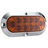 Long Haul Amber 6" Oval Surface Mount Stop/Tail/Turn LED with Chrome Bezel | Kit (2 Pack)