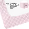 Yoofoss Fitted Travel Cot Sheets - 95 x 65cm, Breathable & Cozy, Elasticated, 2 Pack Pink Floral