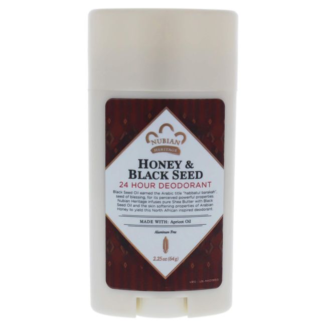 Nubian Heritage Honey and Black Seed Deodorant With Wild Honey and Apricot Oil, 24 Hour Protection , 2.25 OZ
