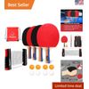 Eco-Friendly Wood Ping Pong Paddle Set with Retractable Net - Play Anywhere
