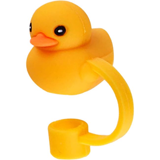 Yellow Cute Cartoon Yellow Duck Straw Silicone Straw Plug, Straws Decorative Cap Staw Tips Bottle Accessories,Kitchen Utensils and Gadgets