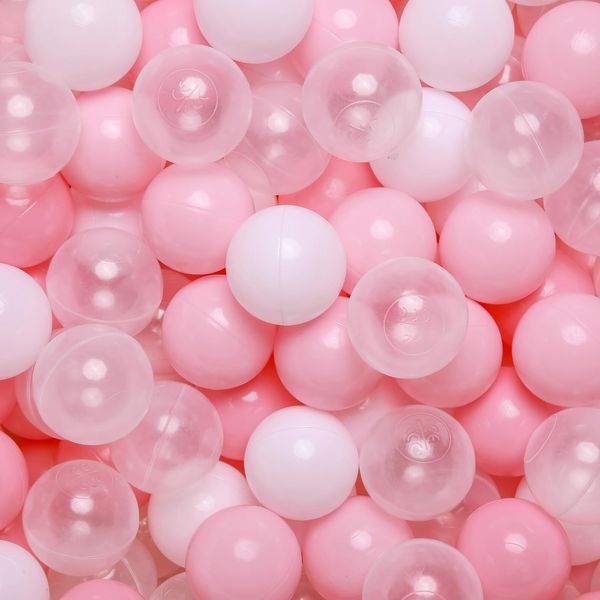 GOGOSO Pink Ball Pit Balls Set - 170pcs | Crush Proof Plastic Balls | Perfect for Babies, Kids | Safe & Exciting Play, Pink+Light Pink+White+Clear