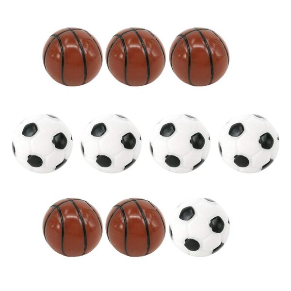 Kisangel 10Pcs Resin Sports Soccer Dollhouse Soccer Ball Mini Basketball Set Dollhouse Miniature Supply Fairy Garden Figurine (Mini Basketball and Baseball)