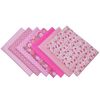 Qililandiy 7pcs Large Size Assorted Patterns Fabric Material for Patchwork Quilting 50 * 50cm (Pink)
