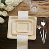 Balsa Circle 50 pcs 5" Natural Bamboo Rectangular Mini Plates - Wedding Party Event Catering Biodegradable Tableware
