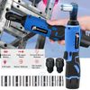 3/8'' Cordless Ratchet Right Angle Wrench Impact Power Tool 2 Battery & 7 Socket
