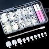 100pcs False Toe nails Set, 10 Sizes Natural Acrylic Fake Toenail Tips Full Cover Artificial Toe nails with Glue and Box for Women Girls Nail Salon and Nail Art DIY