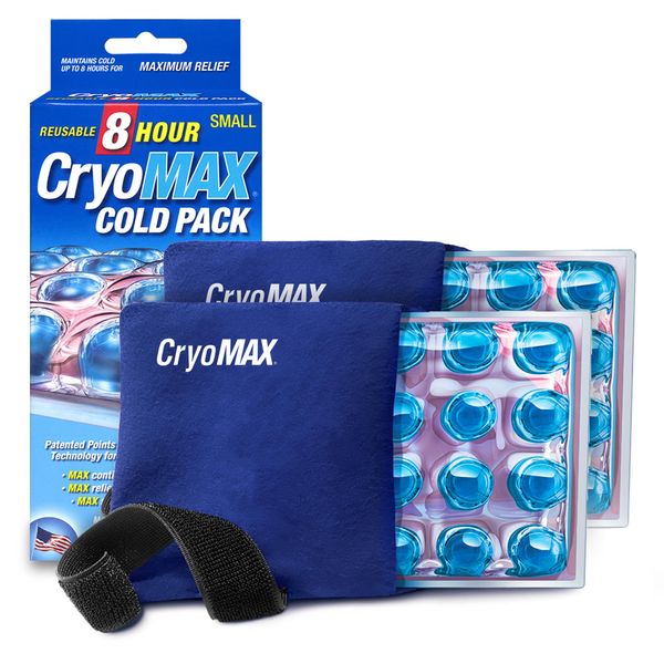 CryoMAX Cold Pack, Reusable, 8 Hour Cold Therapy Ice Pack, Small, 6"x 6" (Pack of 2)