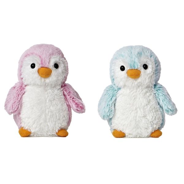 Aurora Pink and Blue Pom Pom Penguin 6 Inch Plush Bundle