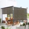 Windscreen4less Outdoor Shade Blinds Patio Roll Up Blackout Shades Exterior Roller Privacy Screen for Pergola Balcony Porch Carport Deck Window, 6' W x 6' L Brown Hollow Out