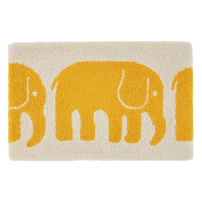 Finlayson Elefantti Entrance Mat, 17.7 x 27.6 inches (45 x 70 cm), Made in Japan, Finlayson Yellow (JB1826-20)