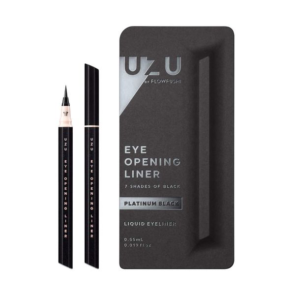 UZU BY FLOWFUSHI 7 Shades of Black [Platinum Black] Liquid Eyeliner Hot Water Off Hypoallergenic