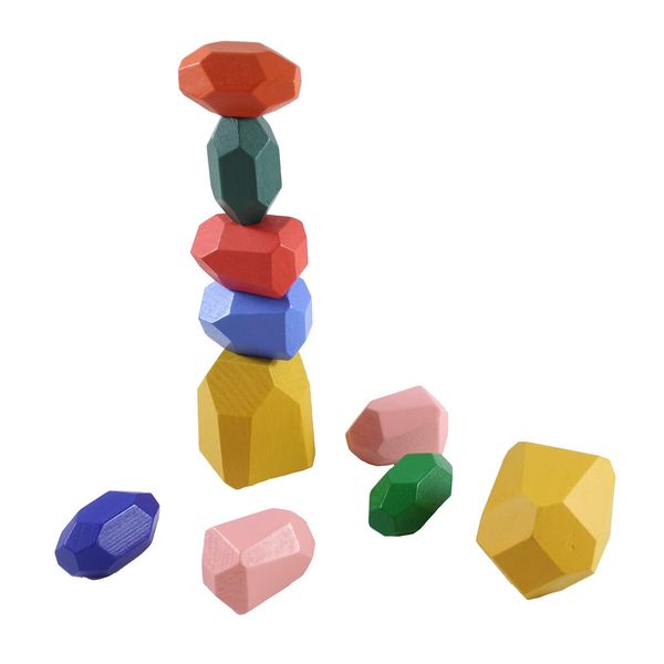 Curious Minds Busy Bags Natural Wooden Blocks - Balancing Stacking Building Toy - Learning Activity Wood Toy