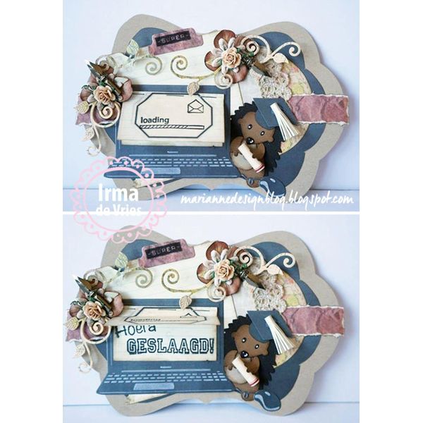 Marianne Design Tab with Tekst Cutting Die and Clear Stamp Set