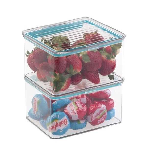 2 iDesign Plastic Pantry/Kitchen Storage Freezer and Fridge Organize