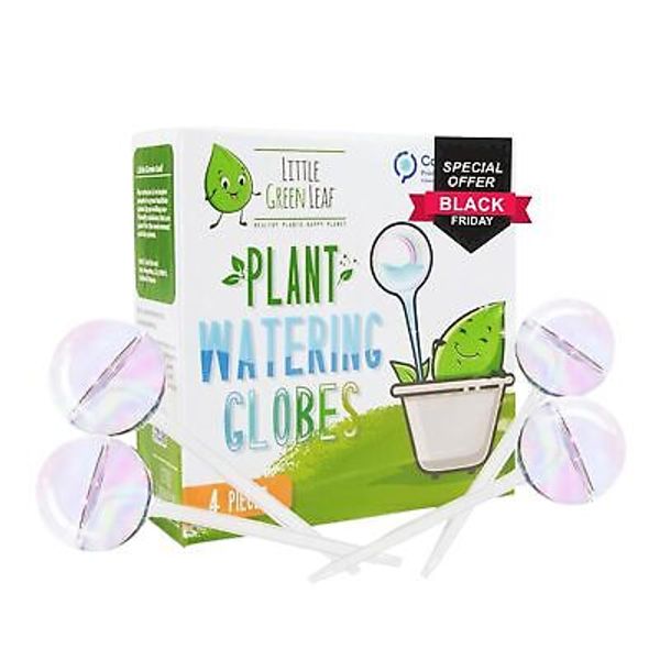 Plant Watering Globes - 4 Pieces Clear Rainbow. Decorative Self Watering Plan...