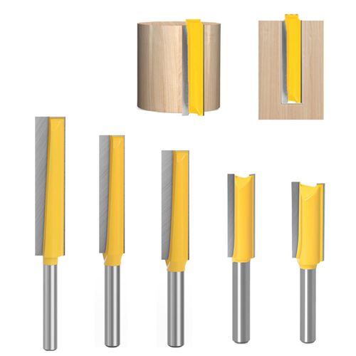 Pack of 5 Extension Milling Cutters for Router 8 mm Shank, Extra Long Flush Cutter, for Wood Cutter Cutting Groove Milling (62 mm, 72 mm, 83 mm, 96 mm, 109 mm)