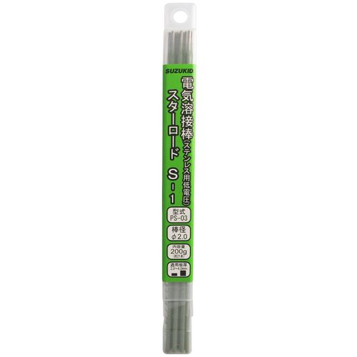 STAR ELECTRIC MFG. SUZUKID PS-03 Star Lord S-1 Welding Rod for Low-Voltage Stainless Steel 0.08 inch (2.0 mm) x 9.1 inches (230 mm) 7.1 oz (200 g)