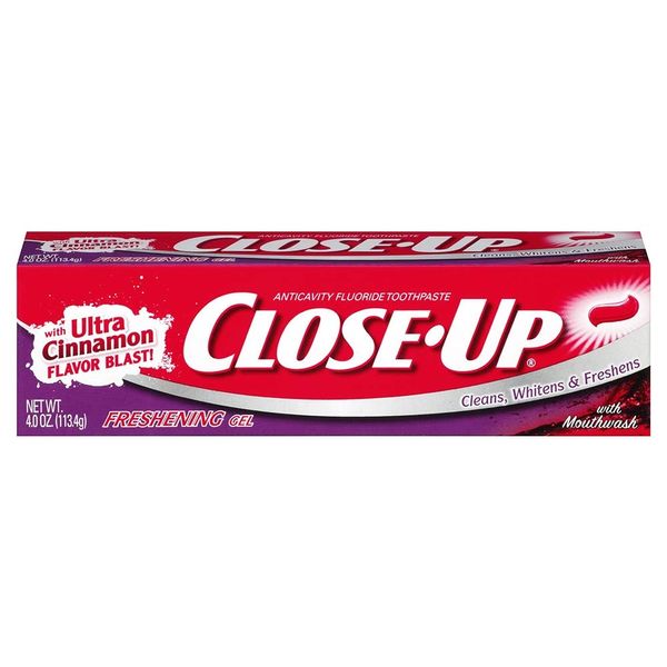 Close-Up Fluoride Toothpaste, Freshening Red Gel 4 oz (Pack of 3)