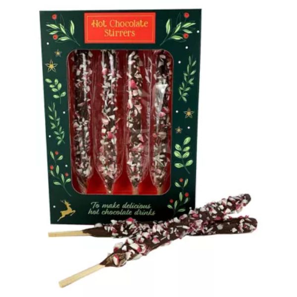 Hot Chocolate Stir Sticks with Crushed Candy Decoration