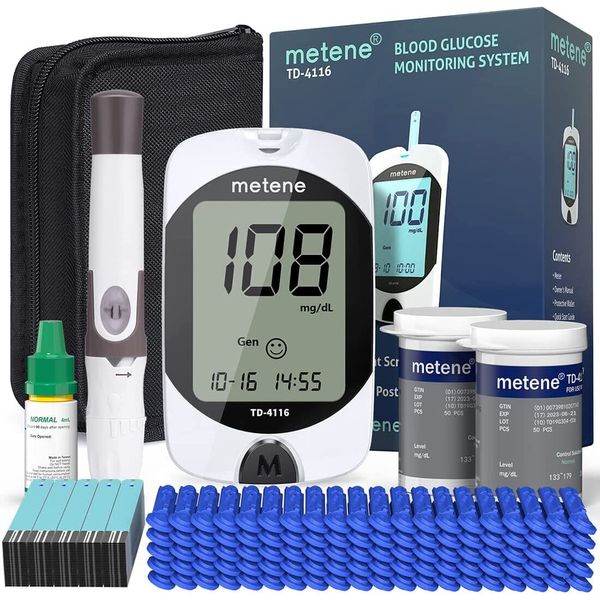 100 Glocumeter 100 Lancet Blood Sugar Monitor Test Kit W/ Lancing Device Large